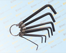 8PCS FLAT POINT HEX KEY RING SET